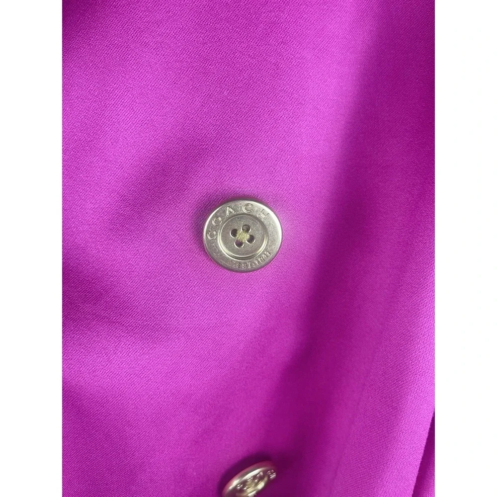 Coach Pink Trench Coat Womens XS Belted Double Breasted Cotton Jacket - Picture 5 of 8
